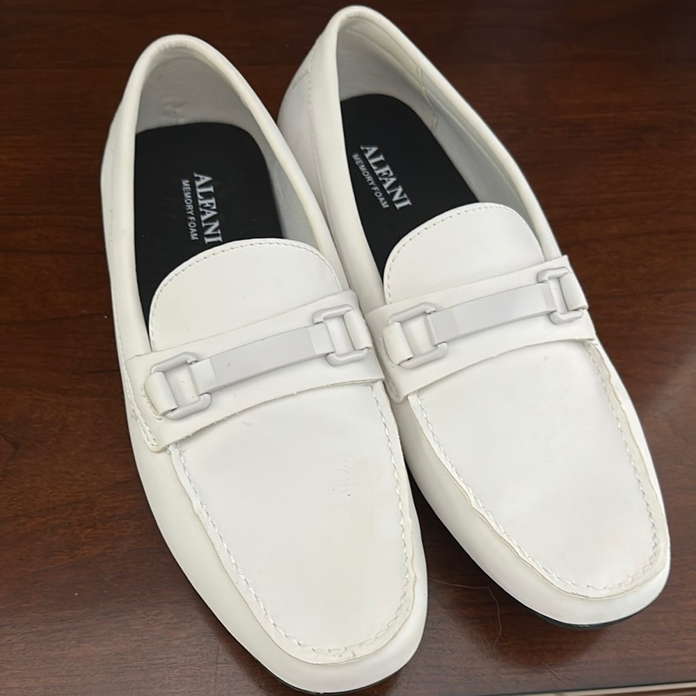 Alfani White Loafers Sleek Minimalist Design